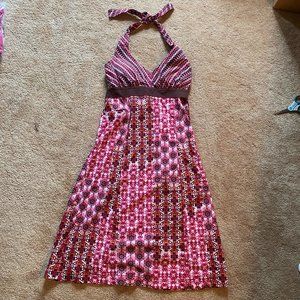 Pink Patterned Halter Athleta Dress